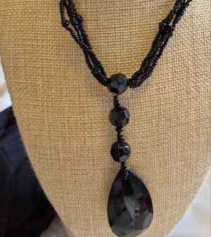Elegant Black Beaded Necklace